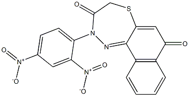 7,8-Dihydro-10-[2,4-dinitrophenyl]-7-thia-10,11-diaza-10H-cyclohepta[a]naphthalene-5,9-dione Struktur