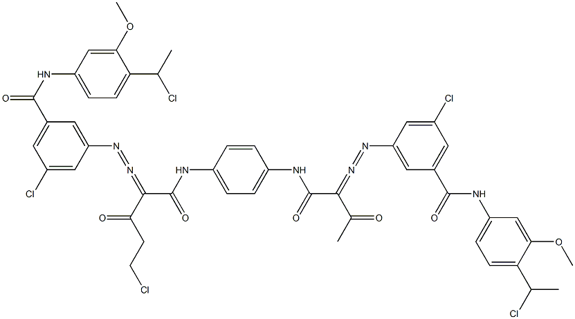 3,3'-[2-(Chloromethyl)-1,4-phenylenebis[iminocarbonyl(acetylmethylene)azo]]bis[N-[4-(1-chloroethyl)-3-methoxyphenyl]-5-chlorobenzamide]|