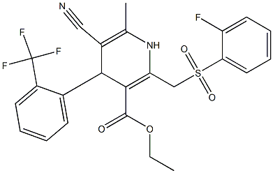 5-Cyano-1,4-dihydro-6-methyl-2-[(2-fluorophenylsulfonyl)methyl]-4-(2-trifluoromethylphenyl)pyridine-3-carboxylic acid ethyl ester