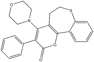 3-Phenyl-4-morpholino-5,6-dihydro-2H-[1]benzothiepino[5,4-b]pyran-2-one Structure