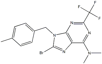 6-Dimethylamino-9-(4-methylbenzyl)-2-trifluoromethyl-8-bromo-9H-purine