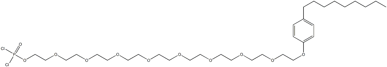 Dichlorophosphinic acid 27-(p-nonylphenyl)-3,6,9,12,15,18,21,24,27-nonaoxaheptacosan-1-yl ester Structure