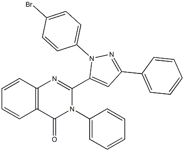 3-(Phenyl)-2-[3-(phenyl)-1-(4-bromophenyl)-1H-pyrazol-5-yl]quinazolin-4(3H)-one 结构式