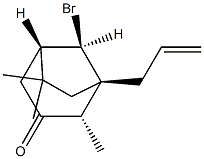 (1S,2S,5S,8R)-8-ブロモ-2,6,6-トリメチル-1-(2-プロペニル)ビシクロ[3.2.1]オクタン-3-オン 化学構造式