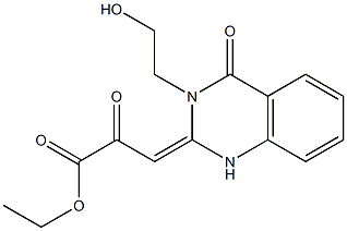 3-[(1,2,3,4-Tetrahydro-3-(2-hydroxyethyl)-4-oxoquinazolin)-2-ylidene]-2-oxopropionic acid ethyl ester,,结构式