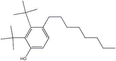 2,3-ジ-tert-ブチル-4-オクチルフェノール 化学構造式