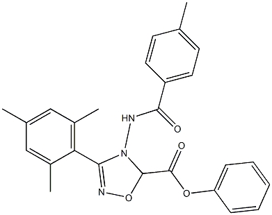 4,5-Dihydro-3-(2,4,6-trimethylphenyl)-4-(4-methylbenzoylamino)-5-phenyl-1,2,4-oxadiazole-5-carboxylic acid,,结构式