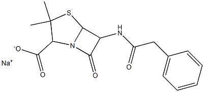 6-(Benzylcarbonylamino)-7-oxo-3,3-dimethyl-1-aza-4-thiabicyclo[3.2.0]heptane-2-carboxylic acid sodium salt Structure