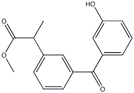 2-[3-(3-ヒドロキシベンゾイル)フェニル]プロピオン酸メチル 化学構造式