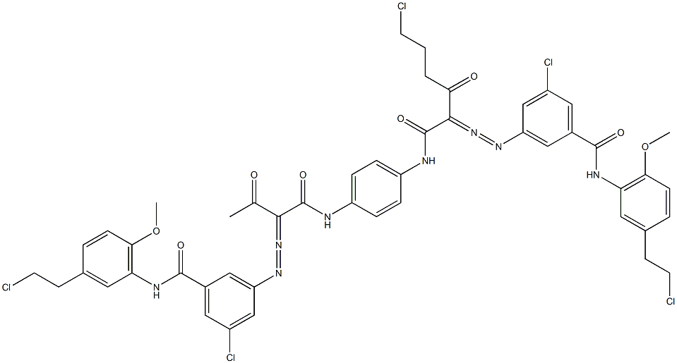  3,3'-[2-(2-Chloroethyl)-1,4-phenylenebis[iminocarbonyl(acetylmethylene)azo]]bis[N-[3-(2-chloroethyl)-6-methoxyphenyl]-5-chlorobenzamide]