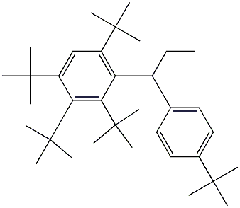 1-(2,3,4,6-テトラ-tert-ブチルフェニル)-1-(4-tert-ブチルフェニル)プロパン 化学構造式