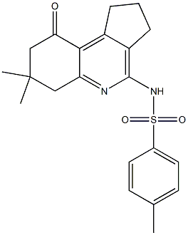 1,2,3,6,7,8-Hexahydro-4-(tosylamino)-7,7-dimethyl-9H-cyclopenta[c]quinolin-9-one 结构式