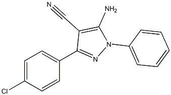 5-Amino-3-(4-chlorophenyl)-1-phenyl-1H-pyrazole-4-carbonitrile,,结构式