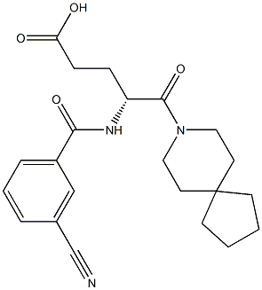 (R)-4-(3-Cyanobenzoylamino)-5-oxo-5-(8-azaspiro[4.5]decan-8-yl)valeric acid Structure