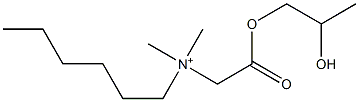 N-[(2-ヒドロキシプロポキシ)カルボニルメチル]-N,N-ジメチル-1-ヘキサンアミニウム 化学構造式