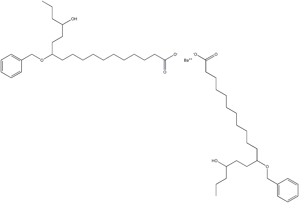 Bis(12-benzyloxy-15-hydroxystearic acid)barium salt Structure