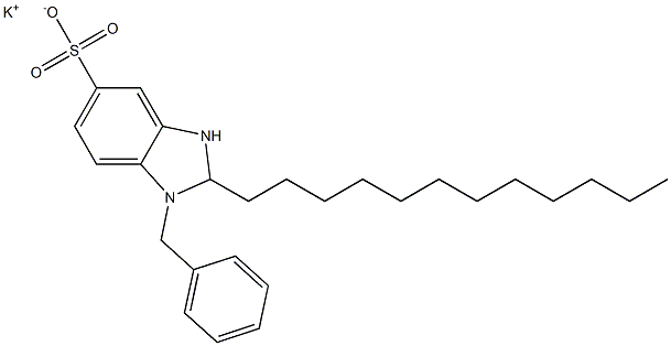 1-Benzyl-2,3-dihydro-2-dodecyl-1H-benzimidazole-5-sulfonic acid potassium salt 结构式