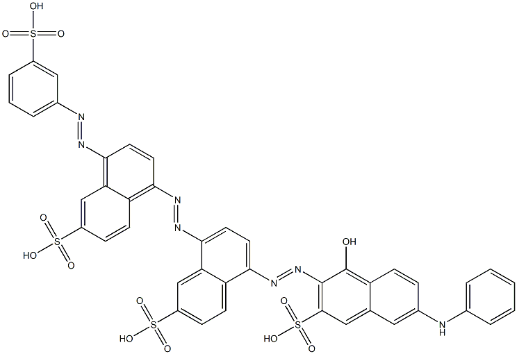 5-[[1-Hydroxy-6-(phenylamino)-3-sulfo-2-naphthalenyl]azo]-8-[[6-sulfo-4-[(3-sulfophenyl)azo]-1-naphthalenyl]azo]-2-naphthalenesulfonic acid,,结构式