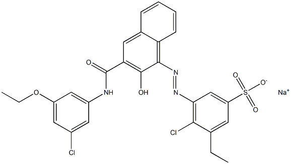  4-Chloro-3-ethyl-5-[[3-[[(3-chloro-5-ethoxyphenyl)amino]carbonyl]-2-hydroxy-1-naphtyl]azo]benzenesulfonic acid sodium salt