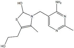 3-(4-Amino-2-methyl-5-pyrimidinylmethyl)-2,3-dihydro-5-(2-hydroxyethyl)-4-methylthiazol-2-ol 结构式