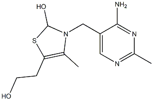 3-(4-Amino-2-methyl-5-pyrimidinylmethyl)-2,3-dihydro-5-(2-hydroxyethyl)-4-methylthiazol-2-ol Structure