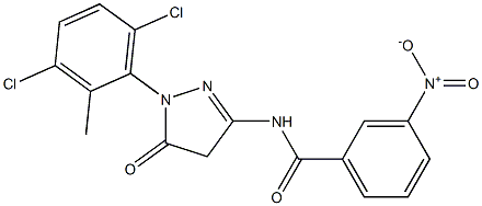 1-(3,6-Dichloro-2-methylphenyl)-3-(3-nitrobenzoylamino)-5(4H)-pyrazolone Structure