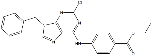 4-(9-Benzyl-2-chloro-9H-purin-6-ylamino)benzoic acid ethyl ester 结构式