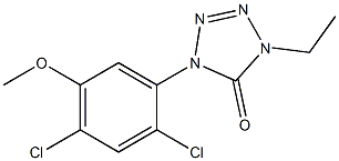 1-(2,4-ジクロロ-5-メトキシフェニル)-4-エチル-1H-テトラゾール-5(4H)-オン 化学構造式