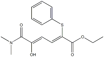 6-Dimethylamino-5-hydroxy-6-oxo-2-phenylthio-2,4-hexadienoic acid ethyl ester