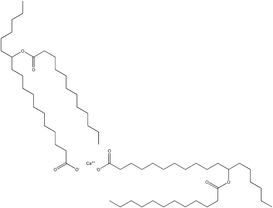 Bis(12-dodecanoyloxyoctadecanoic acid)calcium salt 结构式