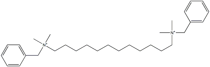 N,N,N',N'-テトラメチル-N,N'-ビス(フェニルメチル)-1,12-ドデカンジアミニウム 化学構造式