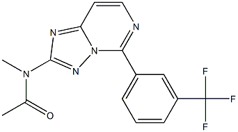 2-(N-アセチル-N-メチルアミノ)-5-[3-トリフルオロメチルフェニル][1,2,4]トリアゾロ[1,5-c]ピリミジン 化学構造式