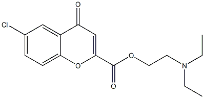 6-Chloro-4-oxo-4H-1-benzopyran-2-carboxylic acid [2-(diethylamino)ethyl] ester Structure