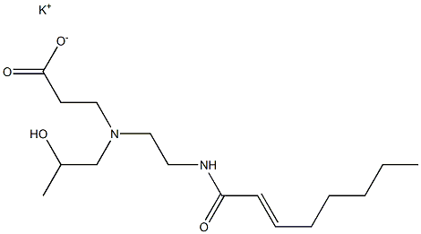 3-[N-(2-ヒドロキシプロピル)-N-[2-(2-オクテノイルアミノ)エチル]アミノ]プロピオン酸カリウム 化学構造式