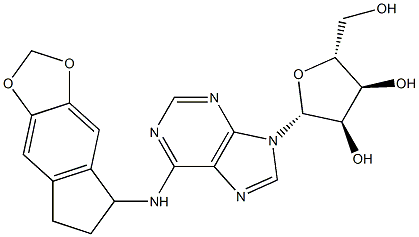 N-[[2,3-Dihydro-5,6-methylenedioxy-1H-inden]-1-yl]adenosine Structure