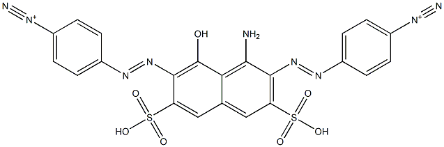 4,4'-[(1-Amino-8-hydroxy-3,6-disulfonaphthalene-2,7-diyl)bisazo]bis(benzenediazonium),,结构式