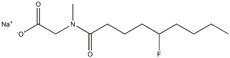 N-(5-Fluorononanoyl)-N-methylglycine sodium salt Struktur