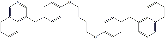 1,4-ビス[4-(4-イソキノリルメチル)フェノキシ]ブタン 化学構造式