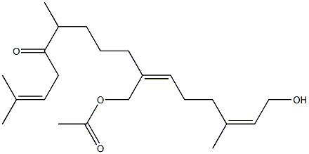 (10Z,14Z)-10-(Acetoxymethyl)-16-hydroxy-2,6,14-trimethyl-2,10,14-hexadecatrien-5-one Struktur
