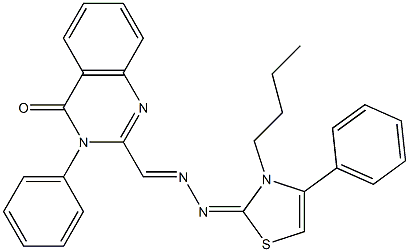 3-(Phenyl)-2-[2-[(2,3-dihydro-3-butyl-4-phenylthiazole)-2-ylidene]hydrazonomethyl]quinazoline-4(3H)-one Structure