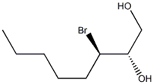 (2S,3R)-3-ブロモオクタン-1,2-ジオール 化学構造式