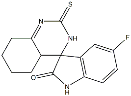 5'-Fluoro-2-thioxo-1',2,2',4a,5,6,7,8-octahydrospiro[quinazoline-4(3H),3'-[3H]indol]-2'-one 结构式