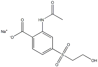 2-(Acetylamino)-4-(2-hydroxyethylsulfonyl)benzenecarboxylic acid sodium salt Struktur