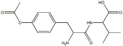 2-[3-(4-Acetoxyphenyl)-2-aminopropanoylamino]-3-methylbutanoic acid Struktur