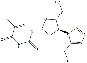  3'-(5-(Fluoromethyl)-1H-1,2,3-triazol-1-yl)-3'-deoxythymidine