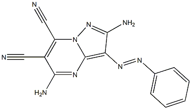 2-Amino-3-(phenylazo)-5-aminopyrazolo[1,5-a]pyrimidine-6,7-dicarbonitrile,,结构式