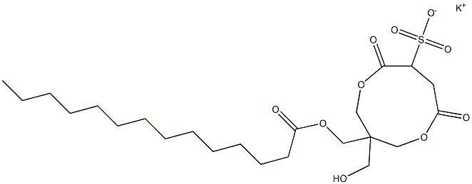 1-(Myristoyloxymethyl)-1-(hydroxymethyl)-4,7-dioxo-3,8-dioxacyclononane-6-sulfonic acid potassium salt 结构式
