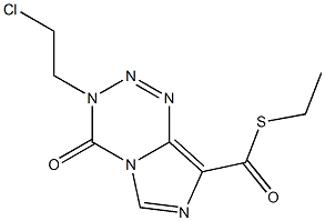3-(2-Chloroethyl)-3,4-dihydro-4-oxoimidazo[5,1-d]-1,2,3,5-tetrazine-8-thiocarboxylic acid S-ethyl ester 结构式