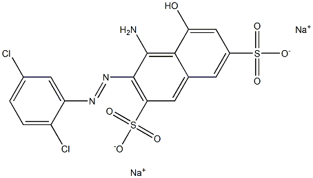 4-Amino-3-(2,5-dichlorophenylazo)-5-hydroxy-2,7-naphthalenedisulfonic acid disodium salt,,结构式