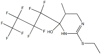 2-(エチルチオ)-5-メチル-4-(ノナフルオロブチル)-3,4,5,6-テトラヒドロピリミジン-4-オール 化学構造式